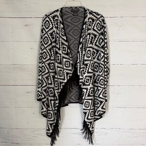 Chic Black and White Aztec Cardigan